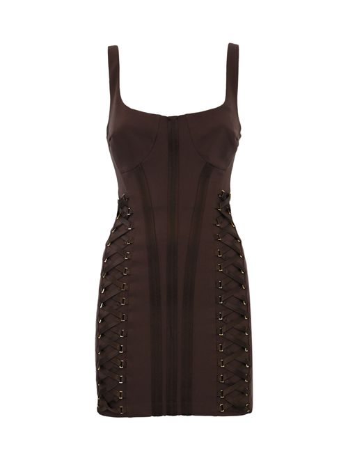 Abito in crepe stretch con lacci criss-cross Elisabetta Franchi | AB74252E2644